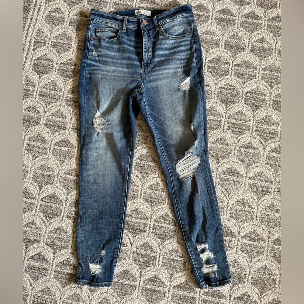 Parker Blue Skinny Jeans with Distressed Details